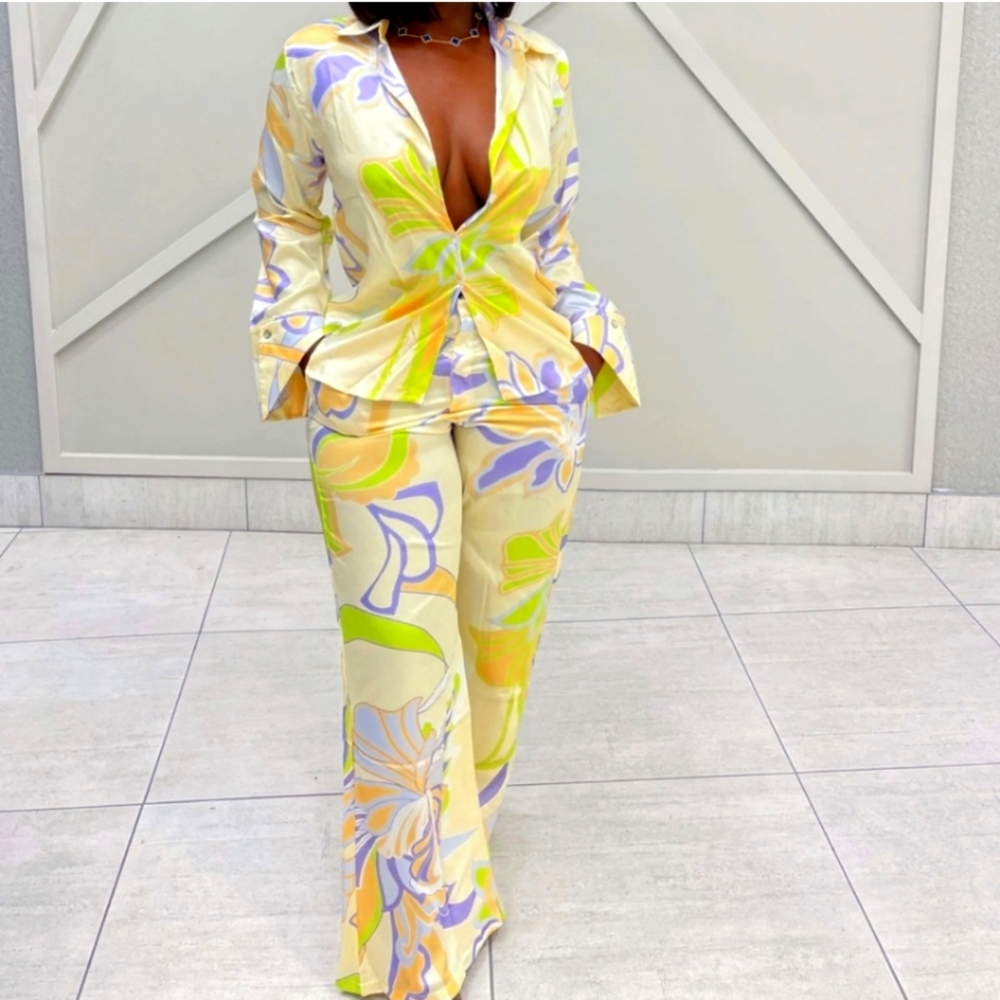 FASHION NOVA TULUM SATIN TWO PIECE SET